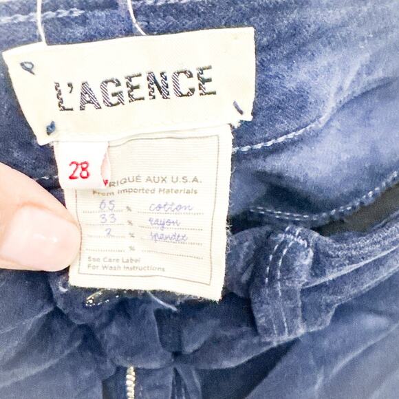 L'Agence Margot Skinny High Rise Blue Marine Denim Jeans Tuxedo Stripe Size 28 - Picture 6 of 9